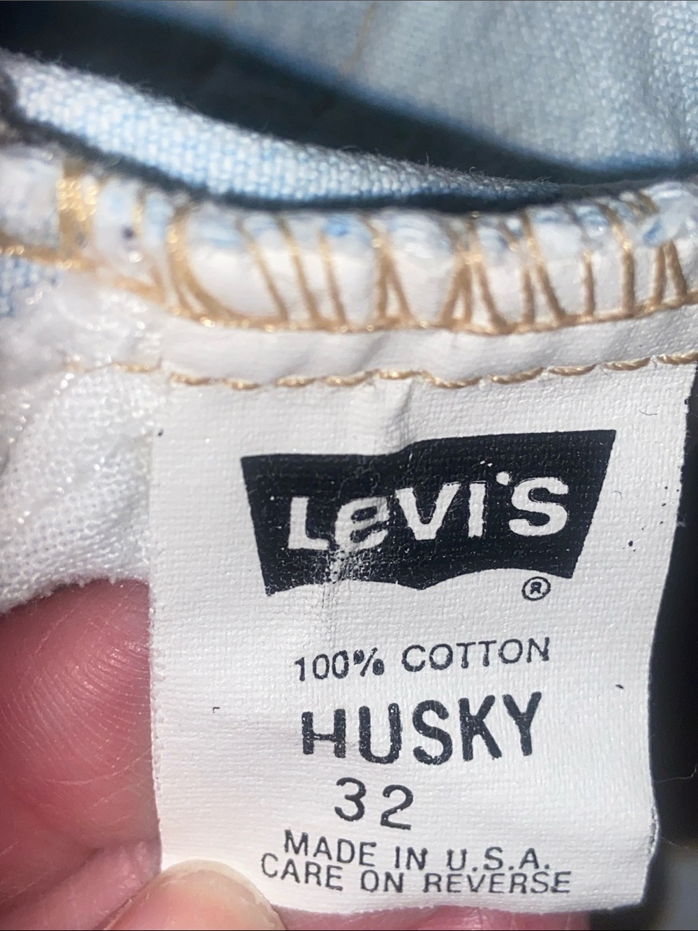 LEVIS BIG JEAN VINTAGE HUSKY 32 Unisex BLEACHED SILVER TAB - Picture 7 of 8
